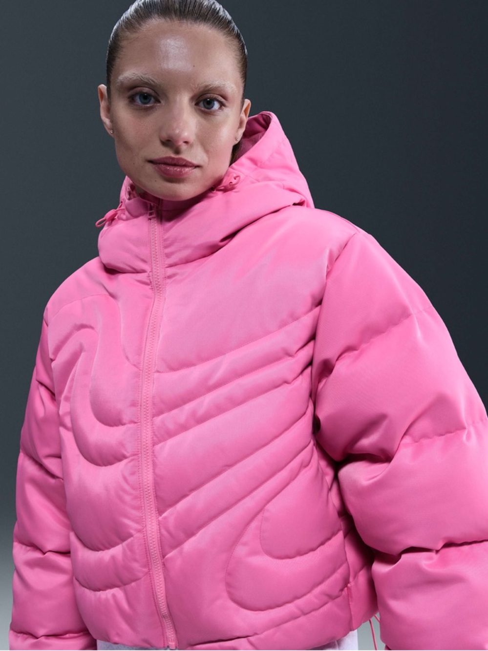 Nike Bright Pink Hooded Puffer Jacket